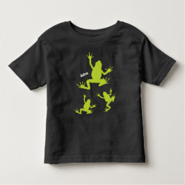 Camiseta De Bebé Rana verde y negra