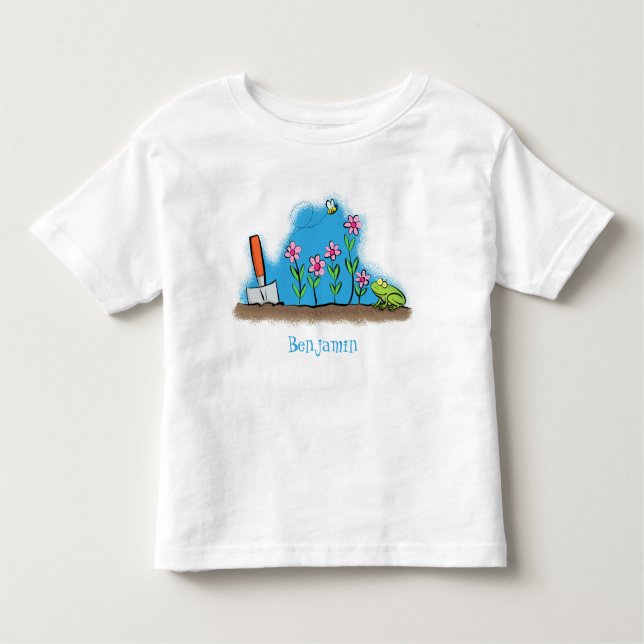 Camiseta De Bebé Rana y abeja en el ilustracion personalizado de ja (Anverso)