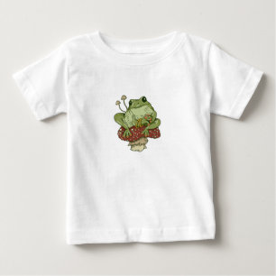 Camiseta De Bebé Rana y hongos lindo cottagecore divertido sapo