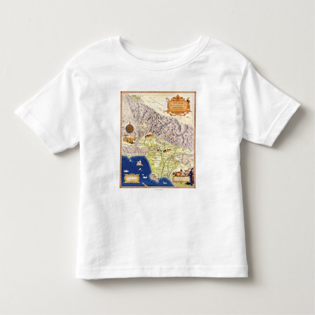 Camiseta De Bebé Ranchos españoles y mexicanos del mapa de Los (Anverso)