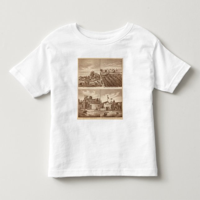 Camiseta De Bebé Ranchos, establos, Tulare Co, caloría (Anverso)