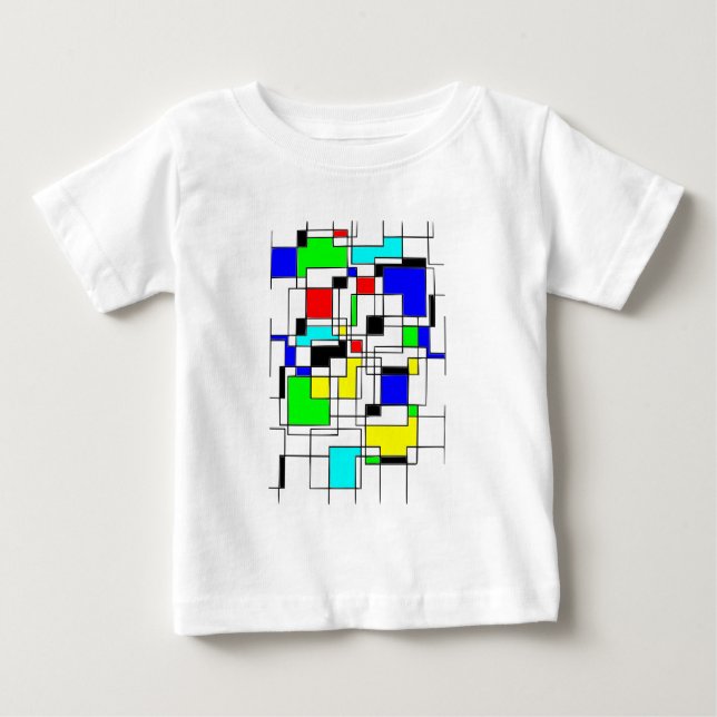 Camiseta De Bebé Random Squares Homage A Mondrian (Anverso)