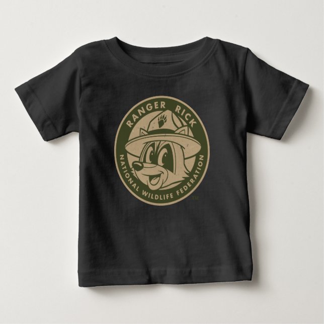 Camiseta De Bebé Ranger Rick | Logo de Rick Khaki (Anverso)