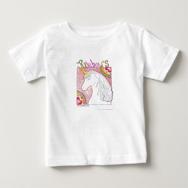 Camiseta De Bebé Ranibow Unicorn (Anverso)