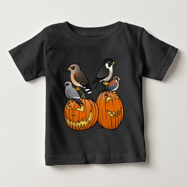 Camiseta De Bebé Rapaces de Birdorable en las calabazas (Anverso)