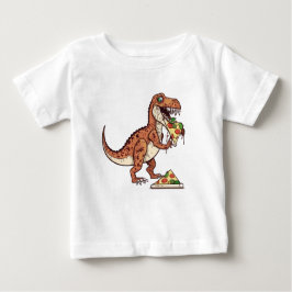 Camiseta De Bebé Raptor dinosaurio comiendo pizza, regalo de cumple