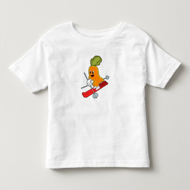 Camiseta De Bebé Rarrot como esquiador con esquí (Anverso)