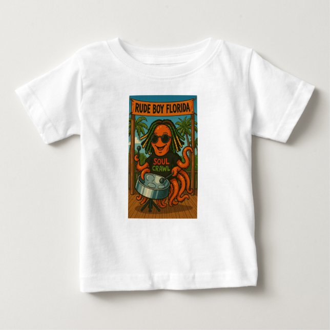 Camiseta De Bebé Rasta Octopus T-Shirt (Anverso)