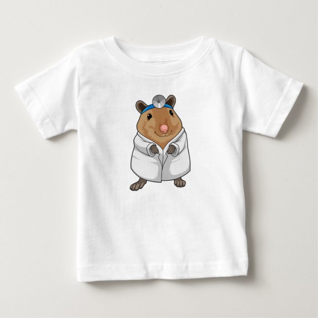 Camiseta De Bebé Rata como Médica con abrigo de Médica (Anverso)
