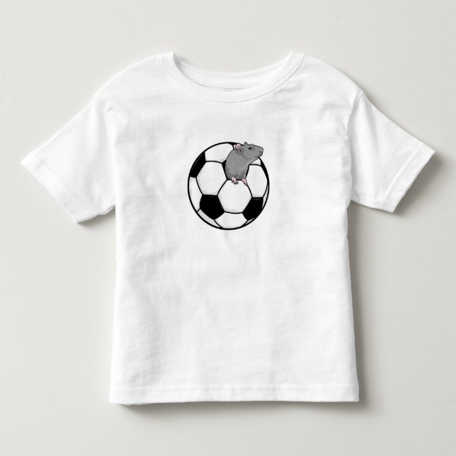 Camiseta De Bebé Rata con balón de fútbol (Anverso)