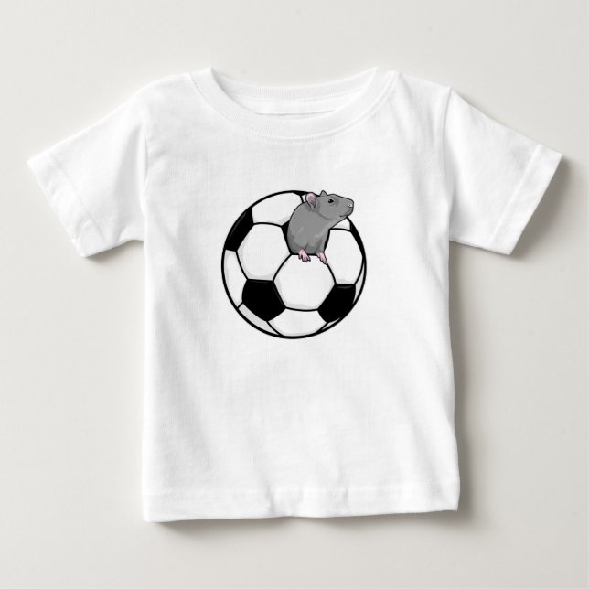 Camiseta De Bebé Rata con balón de fútbol (Anverso)