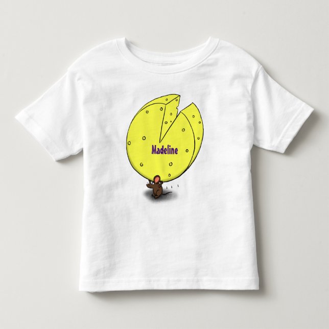 Camiseta De Bebé Ratón blanco con ilustracion personalizado de ques (Anverso)