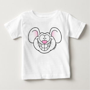 Camiseta De Bebé Ratón Blanco Sonriente