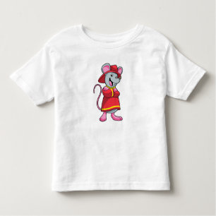 Camiseta De Bebé Ratón como bombero con casco