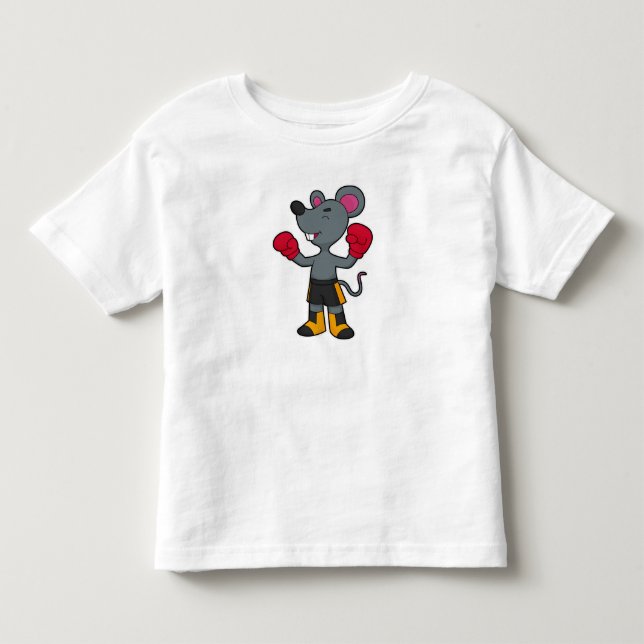 Camiseta De Bebé Ratón como boxeador con guantes de boxeo (Anverso)