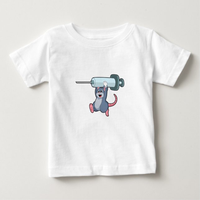 Camiseta De Bebé Ratón como enfermera con jeringas.PNG (Anverso)