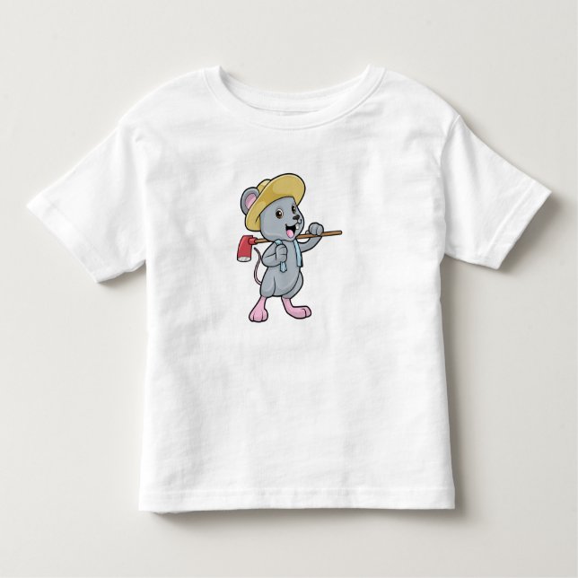 Camiseta De Bebé Ratón como granjero con hacha y Gorra (Anverso)