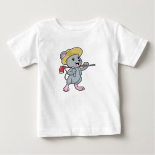 Camiseta De Bebé Ratón como granjero con hacha y Gorra