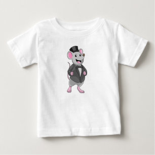 Camiseta De Bebé Ratón como novio con cinta