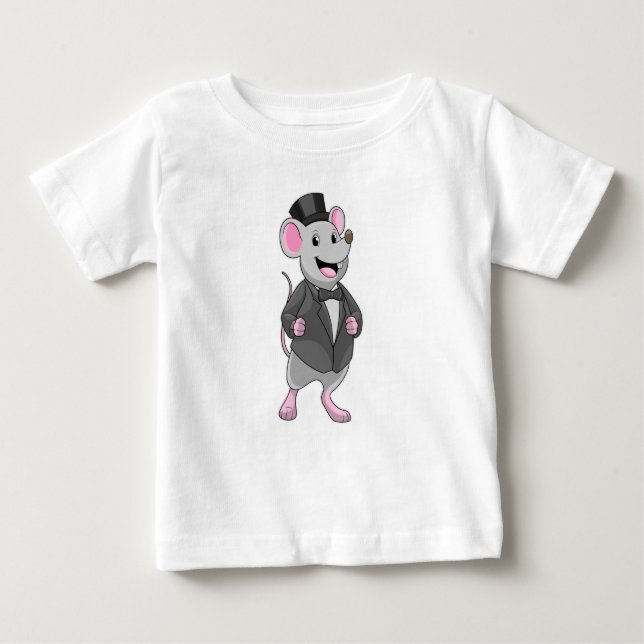 Camiseta De Bebé Ratón como novio con cinta (Anverso)