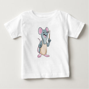 Camiseta De Bebé Ratón como pintador con pincel de pintura