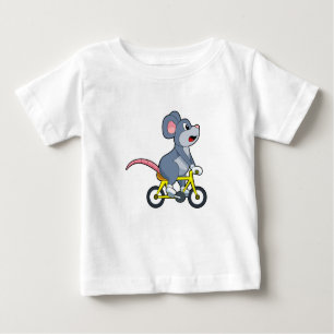 Camiseta De Bebé Ratón con bicicleta