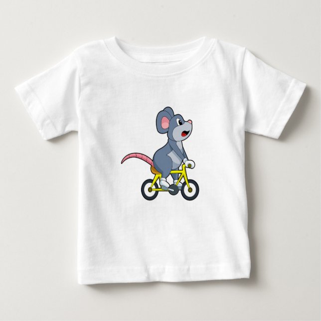 Camiseta De Bebé Ratón con bicicleta (Anverso)