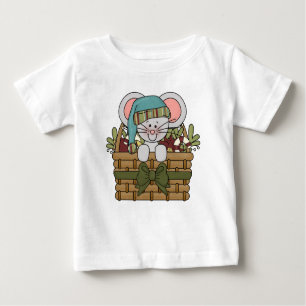 Camiseta De Bebé Ratón del navidad en cesta