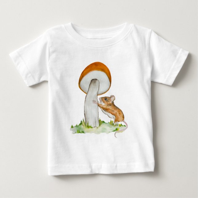 Camiseta De Bebé Ratón divertido con hongos salvajes (Anverso)