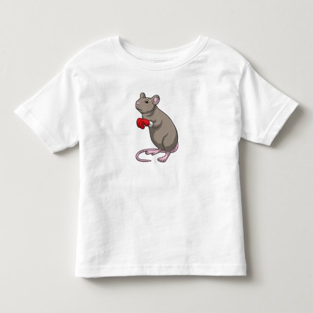 Camiseta De Bebé Ratón en boxeo con guantes de boxeo (Anverso)