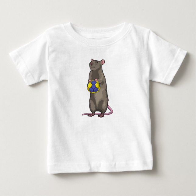 Camiseta De Bebé Ratón en deportes de balonmano (Anverso)