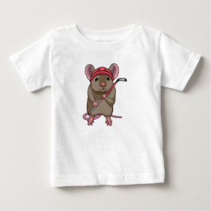 Camiseta De Bebé Ratón en hockey sobre hielo con bastón de hockey s