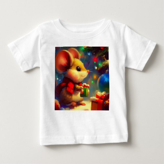 Camiseta De Bebé Ratón navidad 2 (Anverso)