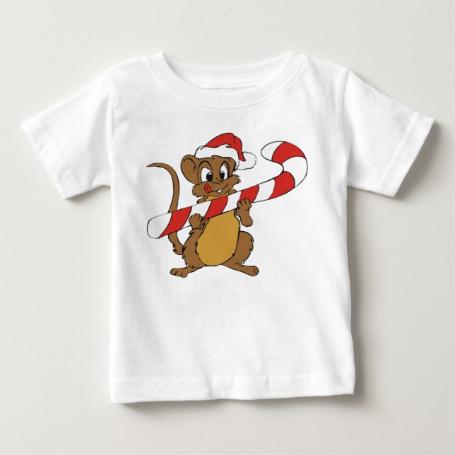 Camiseta De Bebé Ratón navidad Con Cañón De Vela (Anverso)