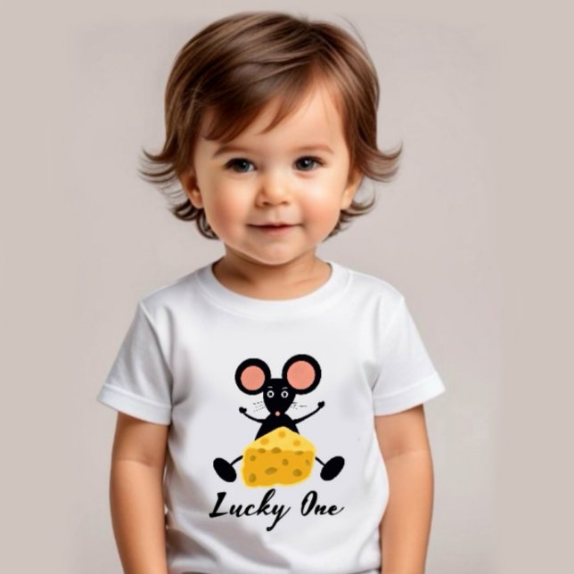 Camiseta De Bebé Ratón pequeño con queso (Subido por el creador)