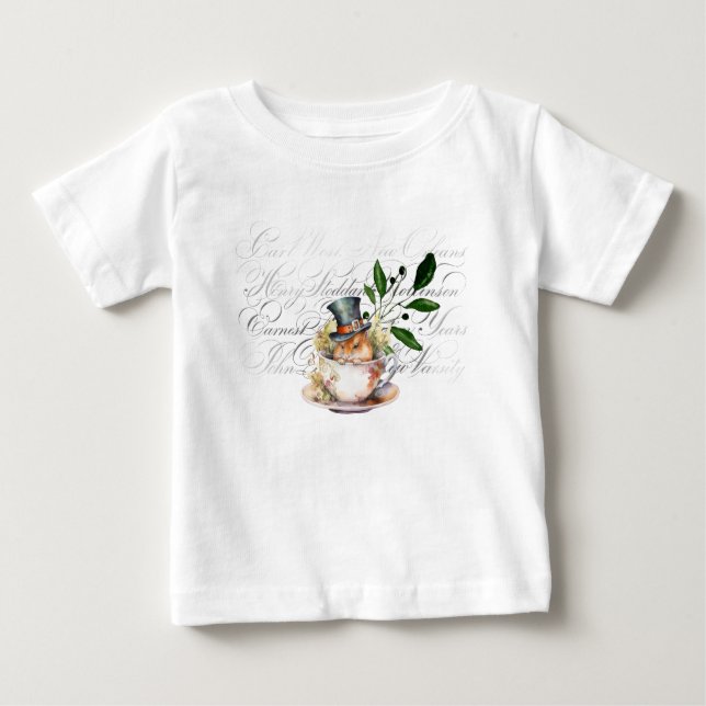 Camiseta De Bebé Ratón victoriano en taza de té (Anverso)