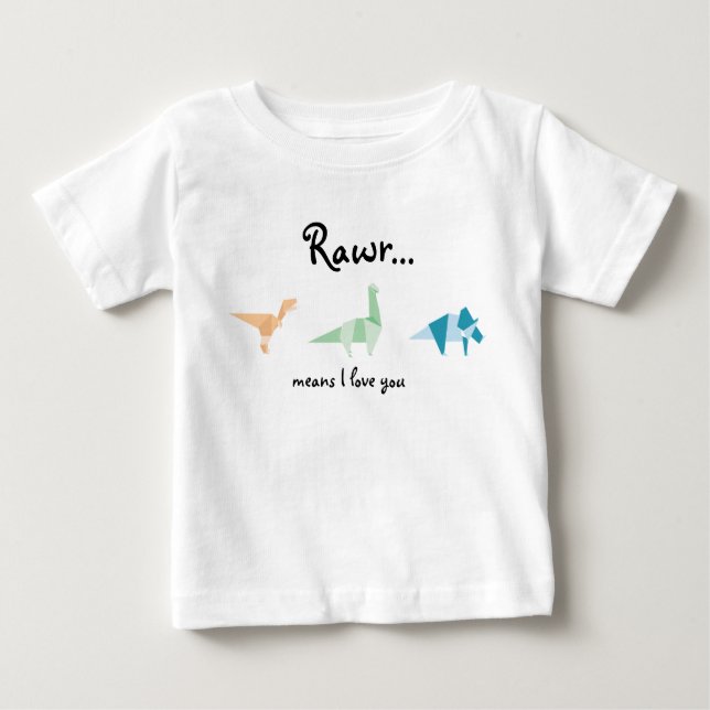Camiseta De Bebé Rawr abstracto significa que te quiero diciendo di (Anverso)