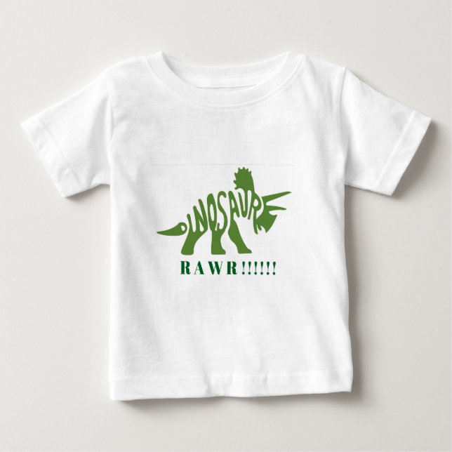 Camiseta De Bebé ¡¡¡RAWR de dinosaurios verdes!!! (Anverso)