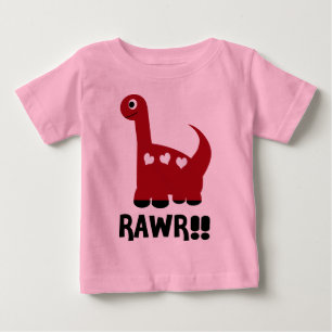 Camiseta De Bebé Rawr Dino Red
