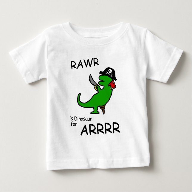Camiseta De Bebé RAWR es dinosaurio para ARRR (el dinosaurio del (Anverso)