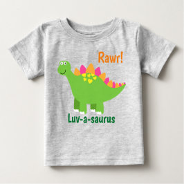 Camiseta De Bebé ¡Rawr! Luv-a-saurus baby boy dinosaurio verde