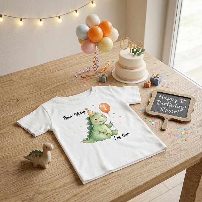 Camiseta De Bebé Rawr Significa Que Cumplo Un Año De Edad  (Subido por el creador)