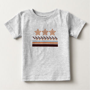 Camiseta De Bebé Rayas de tres estrellas para bebé de verano