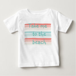 Camiseta De Bebé Rayas de verano en coral y turquesa