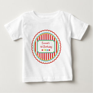 Camiseta De Bebé Rayas dulces del circo del caramelo