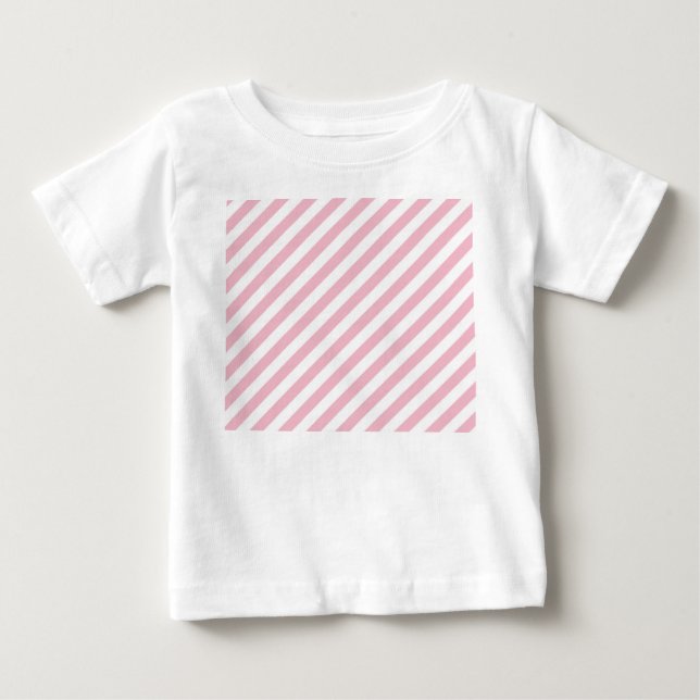 Camiseta De Bebé Rayas rosas y blancas (Anverso)