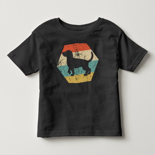 Camiseta De Bebé Raza de perro Beagle Hexágono Retro Deteriorado (Anverso)