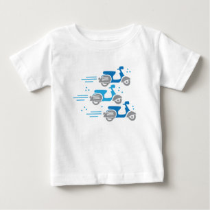 Camiseta De Bebé raza del ciclomotor de tres vespas