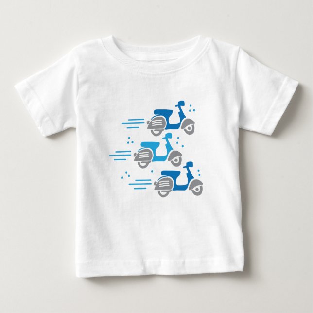 Camiseta De Bebé raza del ciclomotor de tres vespas (Anverso)