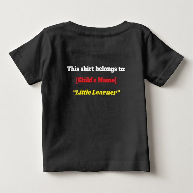 Camiseta De Bebé "Ready to Learn, Ready to Shine!" – Cute Kindergar (Reverso)
